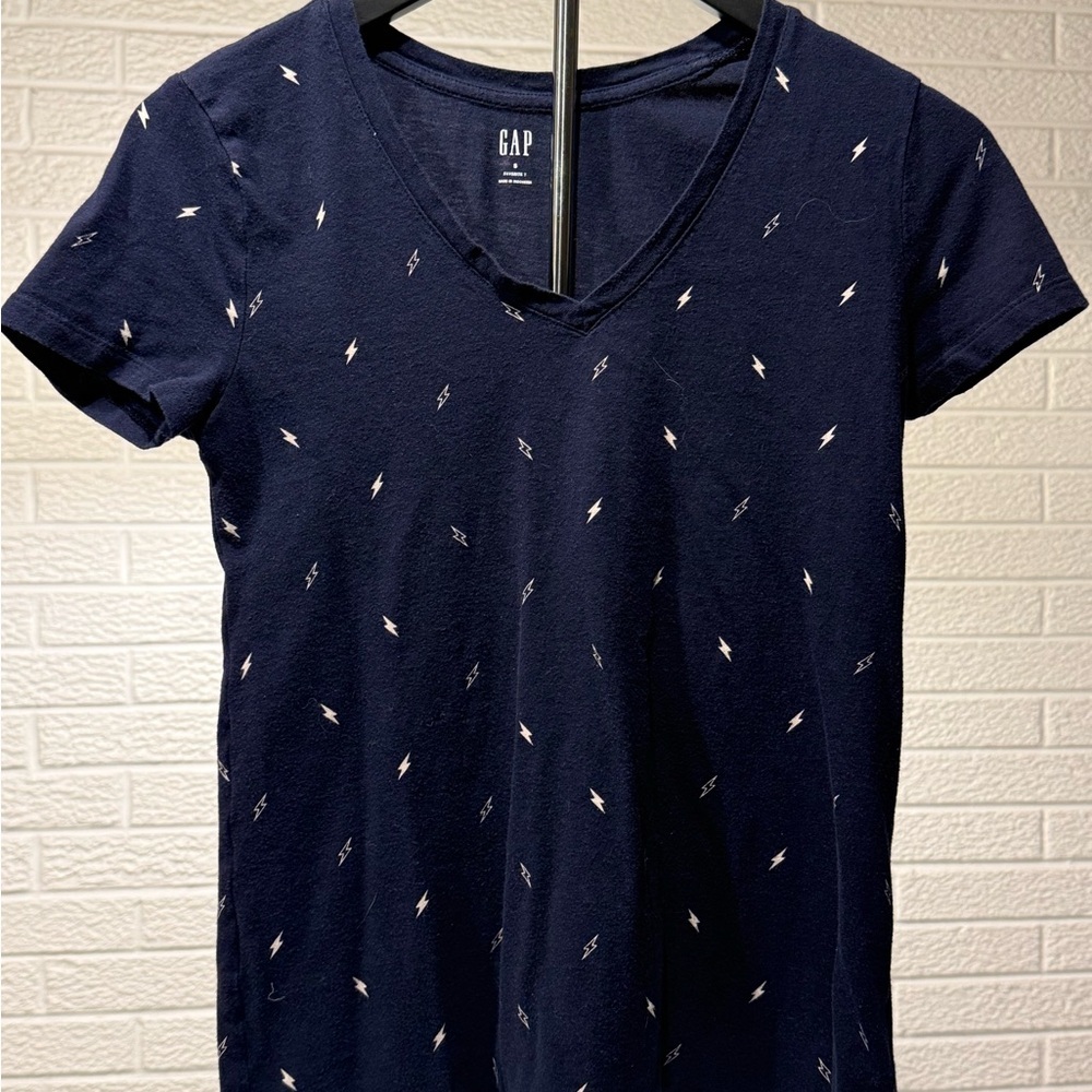 GAP Blue Fitted Crew Neck Short‎ Sleeve Tee